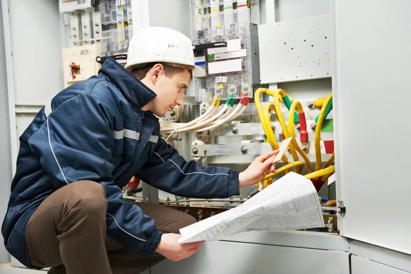 Électricien intervenant sur un tableau électrique à La Celle-Saint-Cloud (78170)
